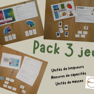Pack 3 jeux - Grandeurs et mesures : longueurs, capacités et masses